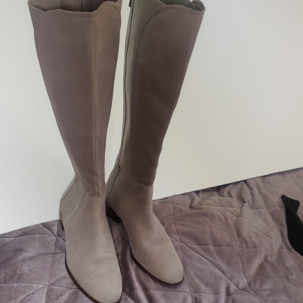 Louise Et Cie Lo Vallery Gore Panelled Women's Boots Sz 9.5 Knee-High in Taupe